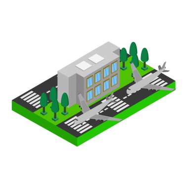 izometrik şehir simgesi vektör illüstrasyonu