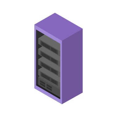 sunucu simgesi vektörü. İzometrik işaret. beyaz arkaplanda izole.