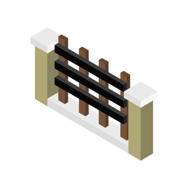 Çit izometrik simgesi. vektör tasarımı.