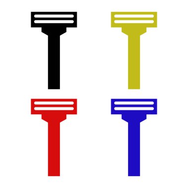 Siyah çekiç simgesi beyaz arkaplanda izole edilmiş. Tamir için onarım. Simgeleri renklendir. vektör illüstrasyonu