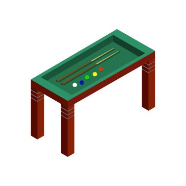 bilardo masası izometrik vektör çizimi