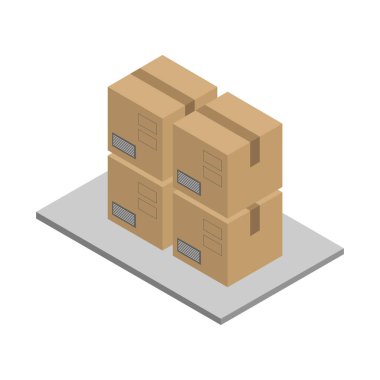 Kutuların izometrik vektör simgesi