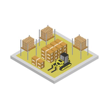 Deponun izometrik vektör simgesi