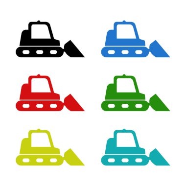 Düz biçimde buldozer simgesi çizimi