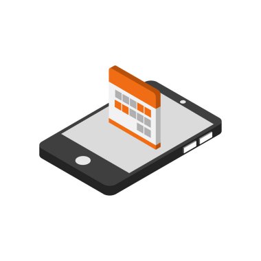 Beyaz arkaplanda akıllı telefon izometrik biçim simgesi