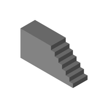 3D iç merdiven. Vektör basamakları koleksiyonu. Arkaplanda iç görüntü için merdiven.