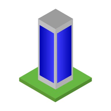 İzometrik bina. vektör illüstrasyonu