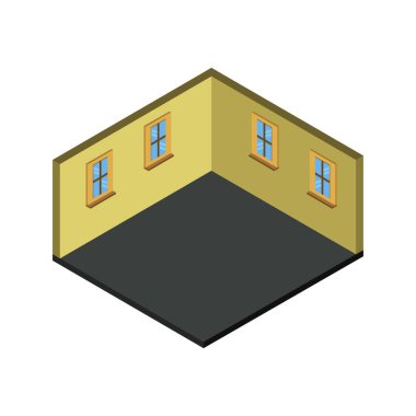 İzometrik 3 boyutlu ofis binası. vektör illüstrasyonu