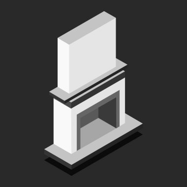 Ev ikonu. Beyaz Saray simgesinin siyah çizimi gri arkaplanda izole edildi