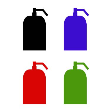 Siyah Ateş söndürme ikonu beyaz arka planda izole edildi. Simgeleri renklendirin. Vektör.