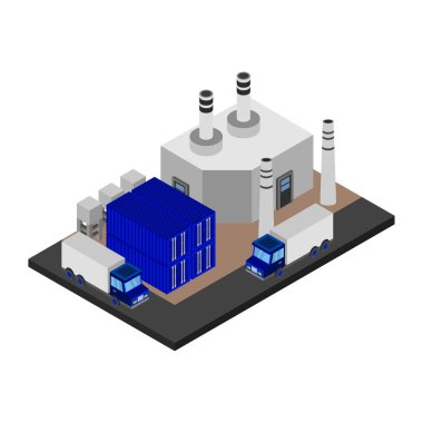 Bir fabrika binasının illüstrasyon vektör biçimi