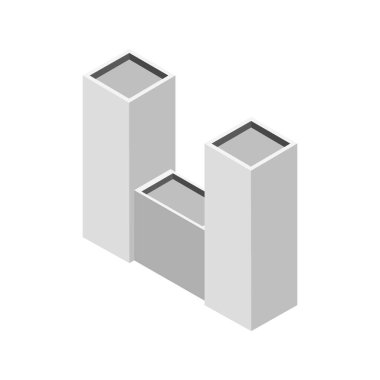 Tek izole bina simgesinin vektör illüstrasyonu