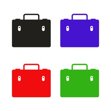 Renklerin Çeşitliliğinde Beyaz Arkaplanda İzole Edilmiş Simge - Evrak Çantası