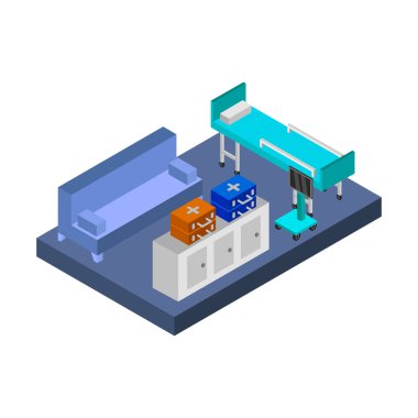 İzometrik vektör çizimi. süpermarket, mağaza.