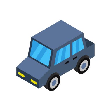 Araba ikonu. Düz stil. Vektör çizimi. beyaz arkaplanda izole