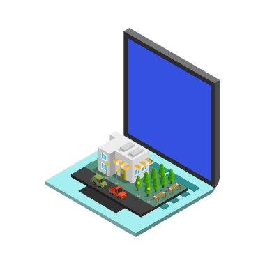 dizüstü simge vektör resimleme arkaplanı 