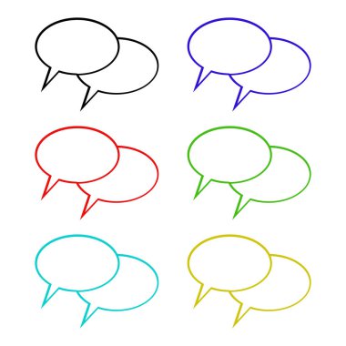 Web ve mobil uygulama tasarımınız için konuşma balonu ikonu vektör illüstrasyon arka planı, ok logosu 