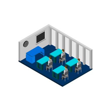 Modern dairenin izometrik iç yapısı.