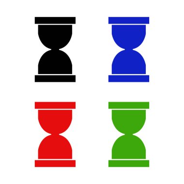 Çeşitli renkli kum saati ikonu vektör illüstrasyonları