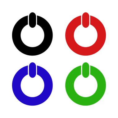 Renkli yuvarlak güç düğmeleri kümesi