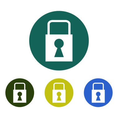 Web ve mobil uygulama tasarımınız için asma kilit ikon vektör resimleme arkaplanı, ok logosu 