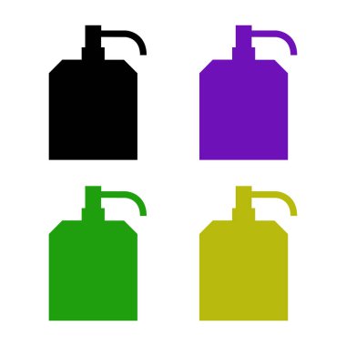 Beyaz arkaplanda sabun şişesi simgeleri