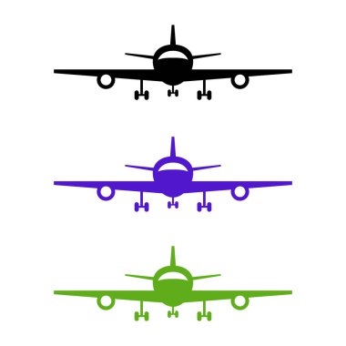 Beyaz arkaplanda renkli uçaklar.