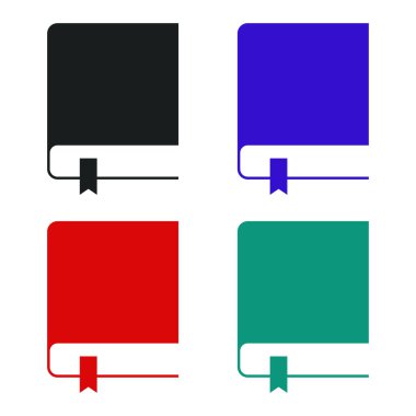 Renkli kitap simgesi seti, vektör illüstrasyonu 