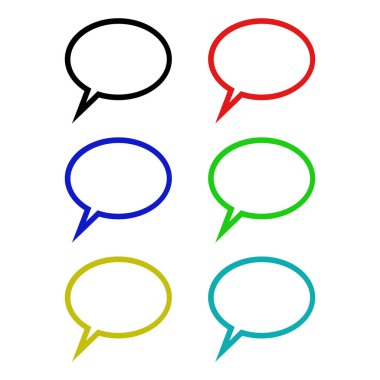 Web ve mobil uygulama tasarımınız için konuşma balonu ikonu vektör illüstrasyon arka planı, ok logosu 