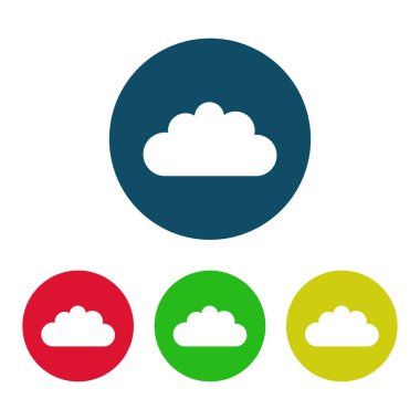 Bulut simgesi ayarlandı. beyaz arkaplan