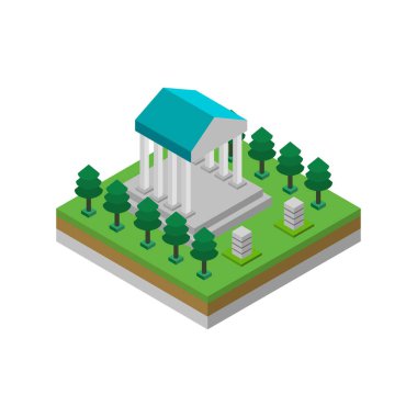 vektör izometrik yapı simgesi