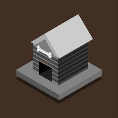 köpek evi simgesi, izometrik 3d biçimi