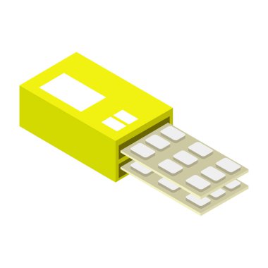 Bir tabletin izometrik vektör çizimi