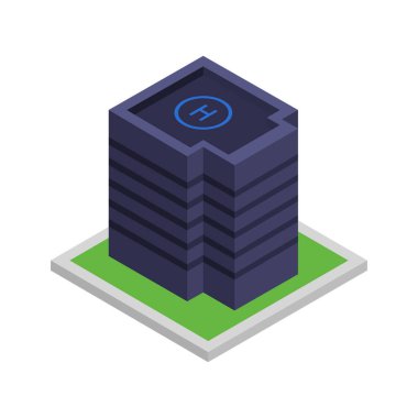 Bir şehrin izometrik vektör çizimi