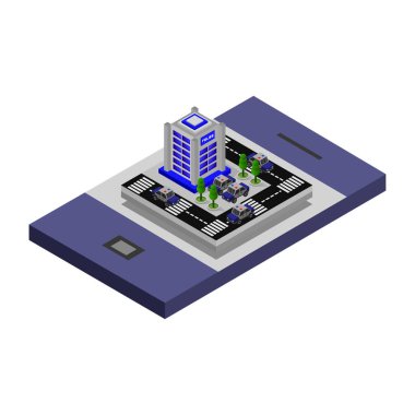 Beyaz arkaplanda akıllı telefon polis simgesi