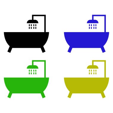 Küvet seti. Web simgeleri basit resimleme