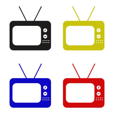 Televizyon simgeleri ayarlandı. televizyon vektör simgesi