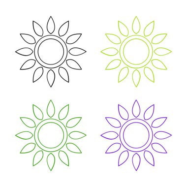 çiçek vektör simgeleri beyaz arkaplanda izole         