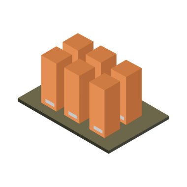 Kutuların izometrik vektör simgesi