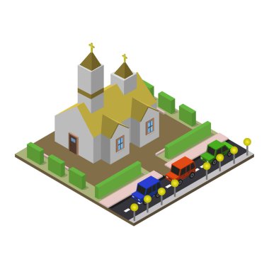 Vektör kilisesi, kilise simgesi tasarım illüstrasyonu         