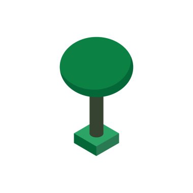 3 boyutlu ağaç çizimi. izometrik resim