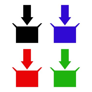 kutu indirme simgesi vektör çizimi