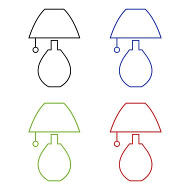 Lamba simgeleri ayarlandı. düz tasarım vektör çizimi. 