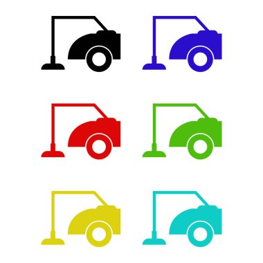 Boşluk Temizleyici simgeleri ayarlandı, vektör illüstrasyonu