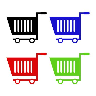 Basit bir alışveriş arabası simgesi, vektör illüstrasyonu