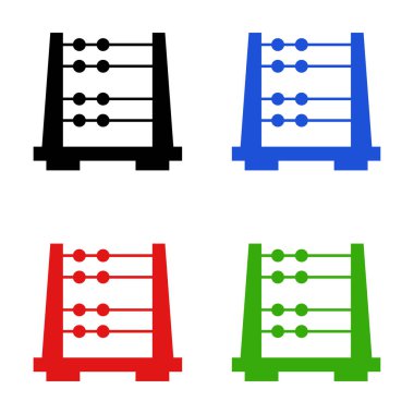 Beyaz arkaplanda izole edilmiş çizgi abaküs simgeleri belirleyin. Geleneksel sayım çerçeveleri. eğitim işaretleri   