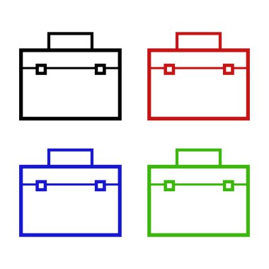 Renklerin Çeşitliliğinde Beyaz Arkaplanda İzole Edilmiş Simge - Evrak Çantası