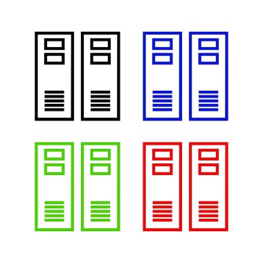 klasör simgesi seti, beyaz arkaplanda renkli dizinler
