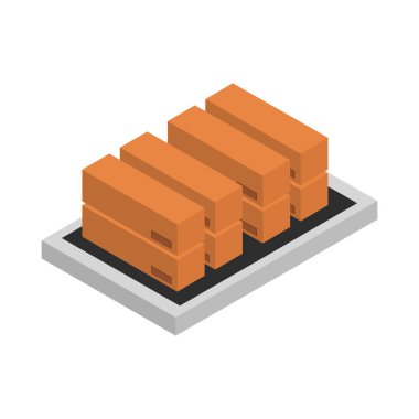 Kutuların izometrik vektör simgesi