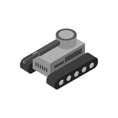 askeri tank izometrik simgesi, vektör illüstrasyonu